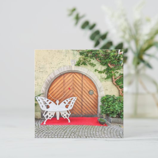 Duitse vlinderdeur feestdagenkaart (Staand voorkant)