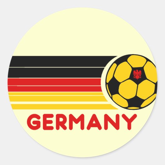 Duitse Voetbalsticker Ronde Sticker (Voorkant)