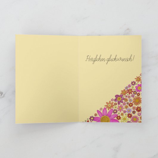 Duitse vogelbloemkollage kaart (Binnen)