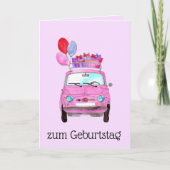 Duitse vogelretro Fiat 500 Kaart (Voorkant)