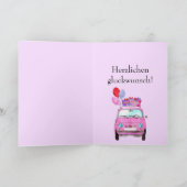 Duitse vogelretro Fiat 500 Kaart (Binnen)