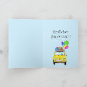 Duitse vogelretro Fiat 500 Kaart (Binnen)