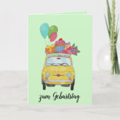 Duitse vogelretro Fiat 500 Kaart (Voorkant)