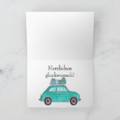 Duitse vogelretro Fiat 500 Kaart (Binnen)