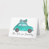 Duitse vogelretro Fiat 500 Kaart (Voorkant)