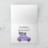 Duitse vogelretro Fiat 500 Kaart (Binnen)