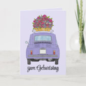 Duitse vogelretro Fiat 500 Kaart (Voorkant)