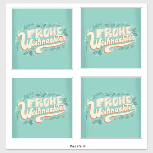 DUITSE VROLIJKE KERSTBELETTERING UIT WEIHNACHTEN STICKER (Vel)