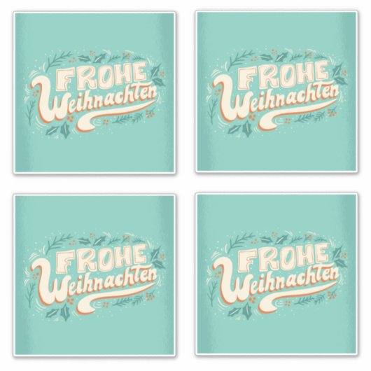 DUITSE VROLIJKE KERSTBELETTERING UIT WEIHNACHTEN STICKER (Voorkant)