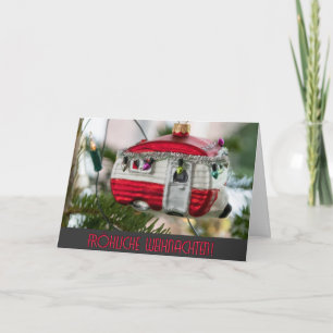 Duitse Vrolijke Kerstmis Caravan Camping Groeten Kaart