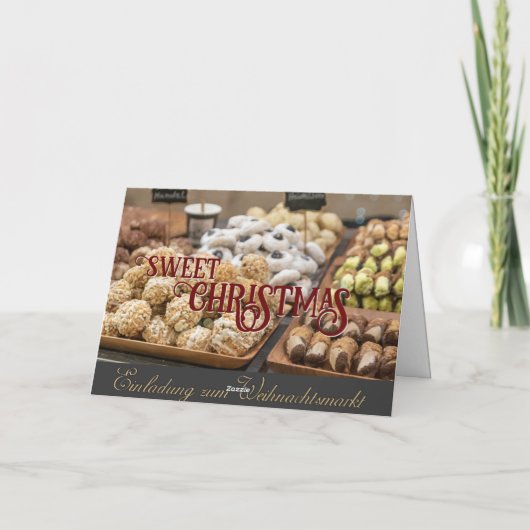 Duitse Vrolijke Kerstuitnodiging Kerstmarkt Kaart (Achterkant)