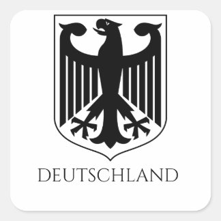 Duitse Wapen Deutschland Zwart en Wit Vierkante Sticker