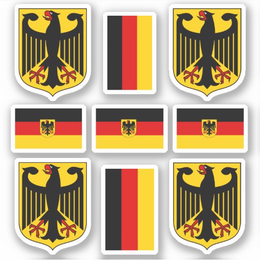 Duitse wapenschild en vlaggen sticker (Voorkant)