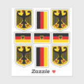 Duitse wapenschild en vlaggen sticker (Vel)