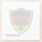 Duitse wapenschild glazen onderzetter (Achterkant)