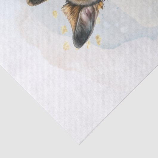 Duitse Waterverf Shepherd Puppy Tissuepapier (Detail)