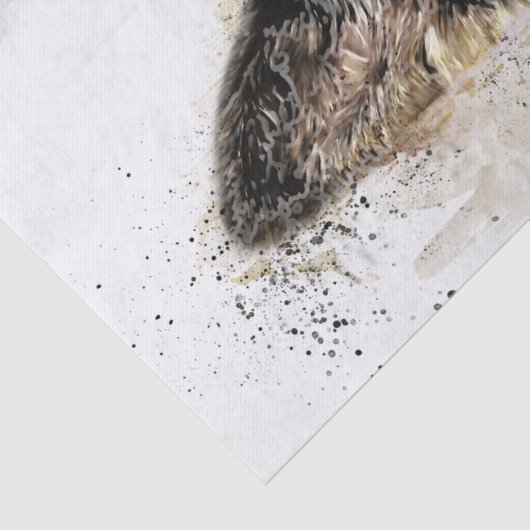 Duitse Waterverf Shepherd Tissuepapier (Detail)