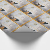 Duitse Waterverf van Shepherd Winter Cadeaupapier (Hoek)