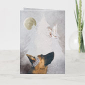 Duitse Waterverf van Shepherd Winter Landscape Whi Feestdagen Kaart (Achterkant)