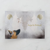 Duitse Waterverf van Shepherd Winter Landscape Whi Feestdagen Kaart (Binnen)