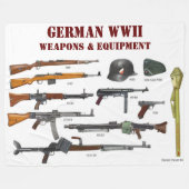 DUITSE WEEKWAPENS EN APPARATUUR FLEECE DEKEN (Voorkant (Horizontaal))