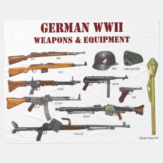 DUITSE WEEKWAPENS EN APPARATUUR FLEECE DEKEN (Voorkant (Horizontaal))