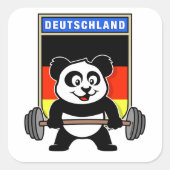 Duitse Weightlift Panda Vierkante Sticker (Voorkant)