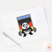 Duitse Weightlift Panda Vierkante Sticker (Envelop)