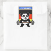 Duitse Weightlift Panda Vierkante Sticker (Tas)
