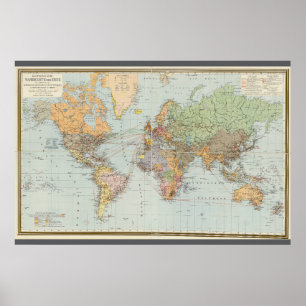 Duitse wereldkaart (1899) poster