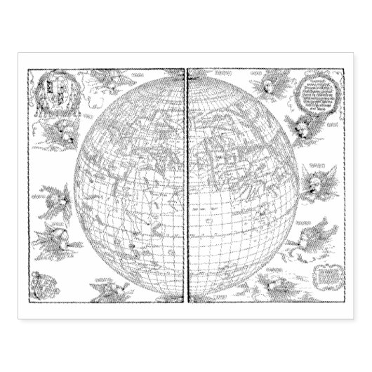  Duitse Wereldkaart Rubber Art Stamp Rubberstempel (Afrduk)