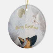 Duitse winterfeestdag in Shepherd Winter Waterverf Keramisch Ornament (Links)