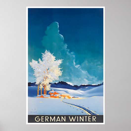 Duitse Winterkunst Duitsland Reisposter Print (Voorkant)