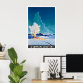 Duitse Winterkunst Duitsland Reisposter Print (Thuiskantoor)