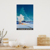 Duitse Winterkunst Duitsland Reisposter Print (Keuken)