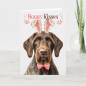 Duitse Wirehair Pointer Hond Konijnenoren voor Pas Feestdagen Kaart (Voorkant)