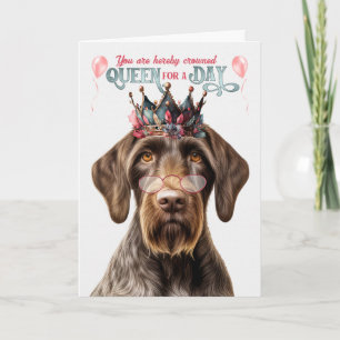 Duitse Wirehair Pointer Koninginnedag Grappige Ver Kaart