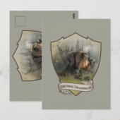 Duitse Wirehaire Pointer, Boar Hunting Briefkaart (Voorkant / Achterkant)