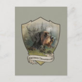 Duitse Wirehaire Pointer, Boar Hunting Briefkaart (Voorkant)