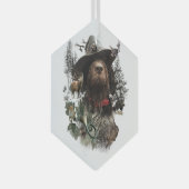 Duitse Wirehaire Pointer, Boar Hunting Glas Ornament (Voorkant Rechts)