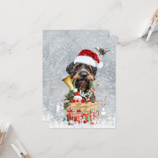 Duitse Wirehaire Pointer, Boar Hunting Kaart (Voorkant / Achterkant in situ)