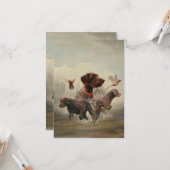 Duitse Wirehaire Pointer, Boar Hunting Kaart (Voorkant / Achterkant in situ)