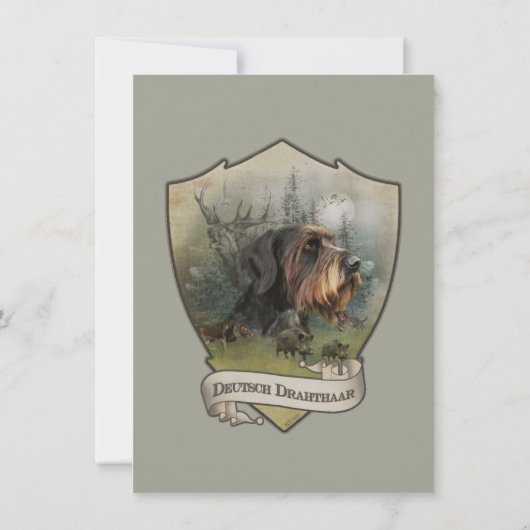 Duitse Wirehaire Pointer, Boar Hunting Kaart (Achterkant)