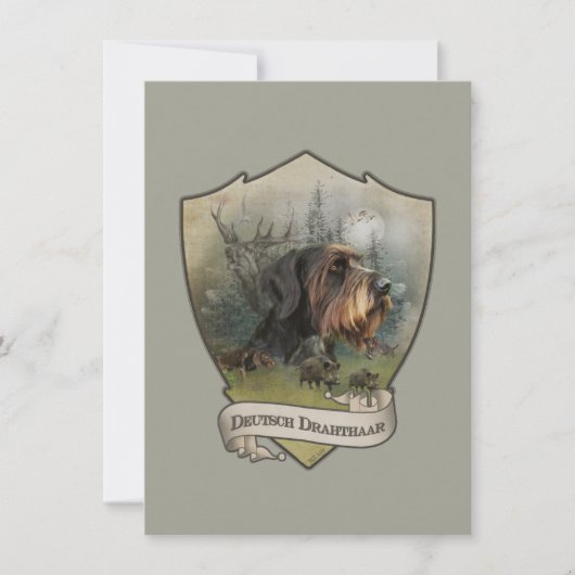 Duitse Wirehaire Pointer, Boar Hunting Kaart (Voorkant)