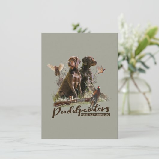 Duitse Wirehaire Pointer, Boar Hunting Kaart (Staand voorkant)