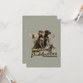 Duitse Wirehaire Pointer, Boar Hunting Kaart (Voorkant / Achterkant in situ)