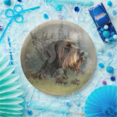 Duitse Wirehaire Pointer, Boar Hunting Papieren Bordje (Feest)