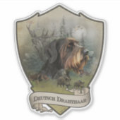 Duitse Wirehaire Pointer, Boar Hunting Sticker (Voorkant)