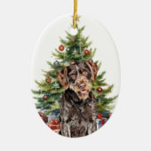 Duitse Wirehaire Pointer Dog Kerstmis Keramisch Ornament (Voorkant)