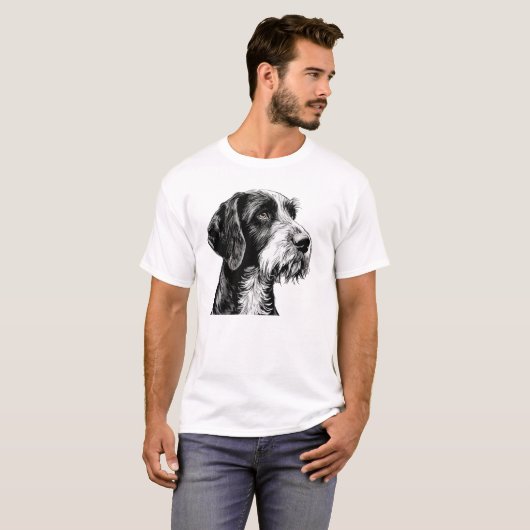 Duitse Wirehaire Pointer Dog T-shirt (Voorkant volledig)